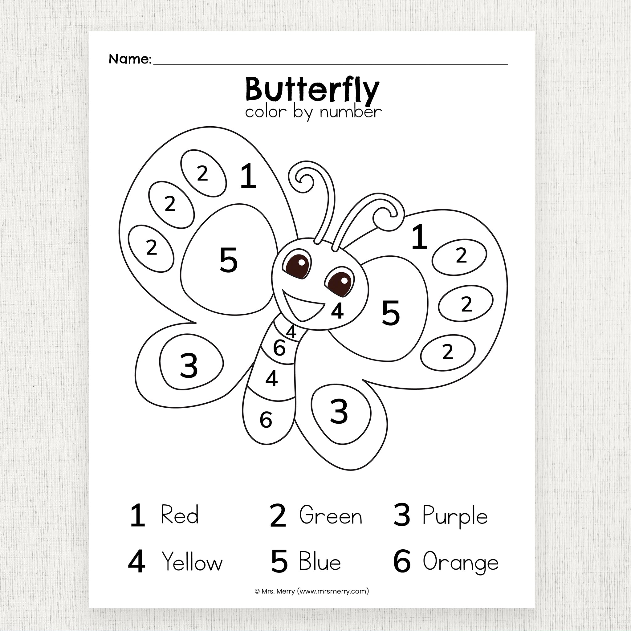 Butterfly Color By Number Printable – Mrs. Merry